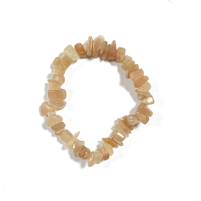 Bracelet extensible en perles de copeaux naturels pour adolescente femme