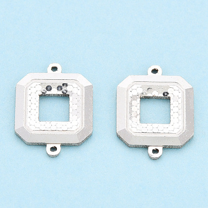 925 Sterling Silver Connector Charms, Square Links