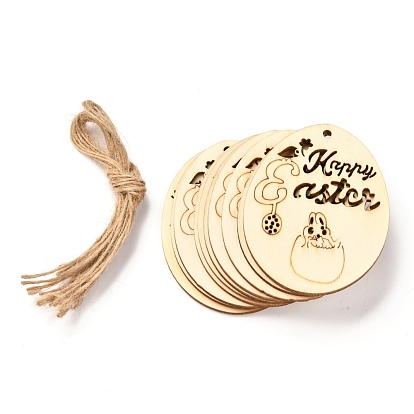 DIY Egg Shape Handmade Hollow Out Graffiti Wood, Easter Theme Pendant Decorations