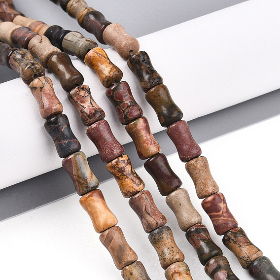 Натуральная полихромная яшма/камень Пикассо/нити бус из яшмы Пикассо, бамбуковая форма