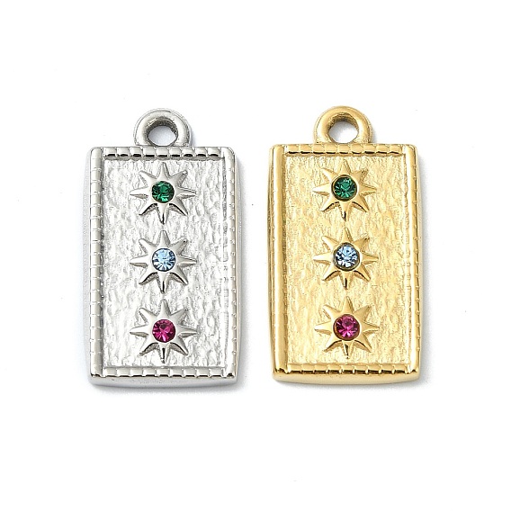 304 из нержавеющей стали горный хрусталь подвески, квадратный