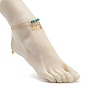 304 Stainless Steel Charm Anklets, Multi-Strand Anklets, with Natural & Synthetic Gemstone Chips