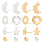 304 Stainless Steel Stud Earring Findings, Mixed Shapes