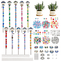 Kit de estacas de jardín con cuentas para hacer tú mismo, Incluyen pomos de cajón de porcelana con forma de bola., cuentas europeas de aleación, acrílico y resina