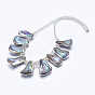 Abalone Shell/Paua ShellBib Statement Necklaces, with Brass Findings