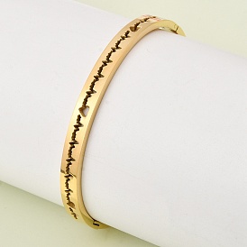 304 шарнирные браслеты из нержавеющей стали, широкие браслеты для женщин, сердцебиение, ионное покрытие (ip)