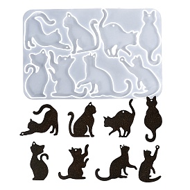 Силиконовые формы для подвесок своими руками в форме кошки, формы для литья смолы, для уф-смолы, изготовление ювелирных изделий из эпоксидной смолы