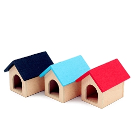 Деревянная будка для собаки, аксессуары для домашнего кукольного домика с микро-ландшафтом, притворяясь опорными украшениями