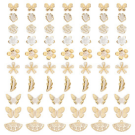 100g прозрачные акриловые бусины, золотой металл обвитыми, разнообразные