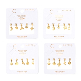 Ионное покрытие (ip) 304 серьги-гвоздики из нержавеющей стали, бантом, слева и справа, случайные формы