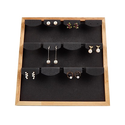 Présentoir de boucles d'oreilles en bois massif, présentoir boucle d'oreille