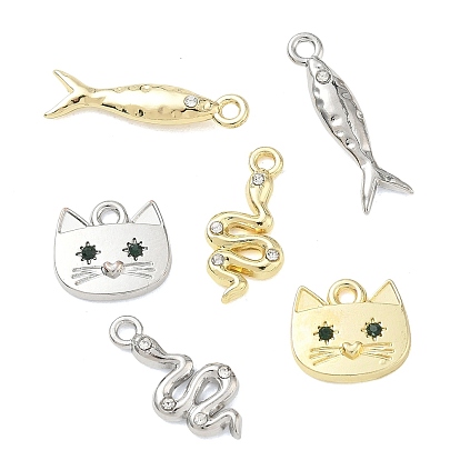 Подвески из сплава и страза, долговечный, золотые / платиновые