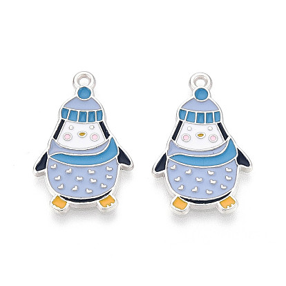 Подвески в виде пингвинов из эмалированного сплава с покрытием для стеллажей, без кадмия, без никеля и без свинца, платина