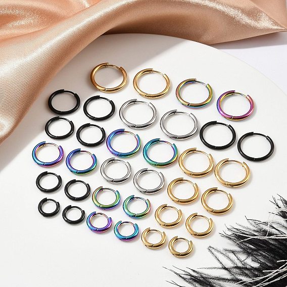 202 обруч серьги из нержавеющей стали замке, гипоаллергенные серьги, с 316 хирургическим стержнем из нержавеющей стали