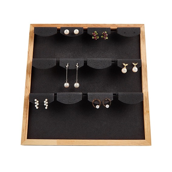 Présentoir de boucles d'oreilles en bois massif, présentoir boucle d'oreille