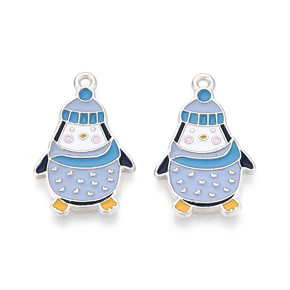 Подвески в виде пингвинов из эмалированного сплава с покрытием для стеллажей, без кадмия, без никеля и без свинца, платина