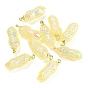 UV Plating Acrylic Iridescent Imitation Shell Charms, with Alloy Findings, Peanut