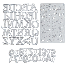Nombre de craspire et cadre alphabet matrices de découpe en acier au carbone pochoirs, pour bricolage scrapbooking / album photo, carte de papier de bricolage décoratif