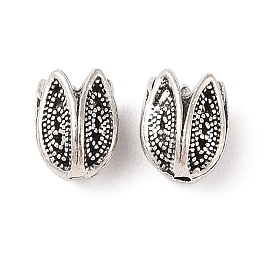 Сплавочные овальные бусины тибетского стиля , без кадмия и без свинца, цветок