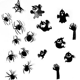 Halloween Theme PVC Window Static Stickers, Bat/Spider/Ghost Pattern, for Window or Stairway Home Decoration