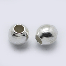  925 Sterling Silver Spacer Beads, Round