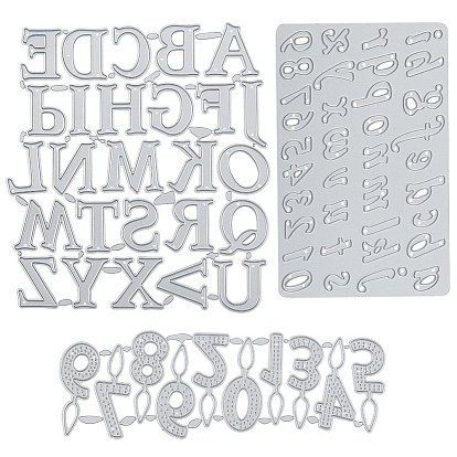 Number & Alphabet Frame Carbon Steel Cutting Dies Stencils, for DIY Scrapbooking/Photo Album, Decorative Embossing DIY Paper Card