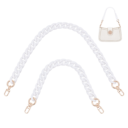 2шт 2 стили акриловые витые ручки для сумок, Сплав с застежками, аксессуары для замены сумок, золотые