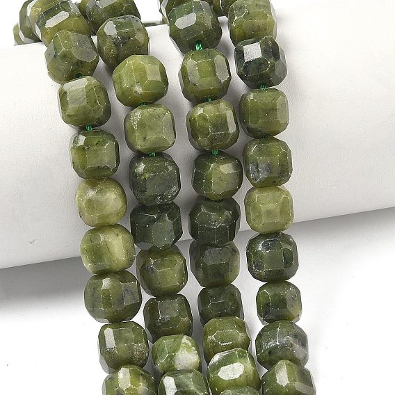 Натуральные китайские бусины из южного нефрита, граненый стол, вырезанный куб