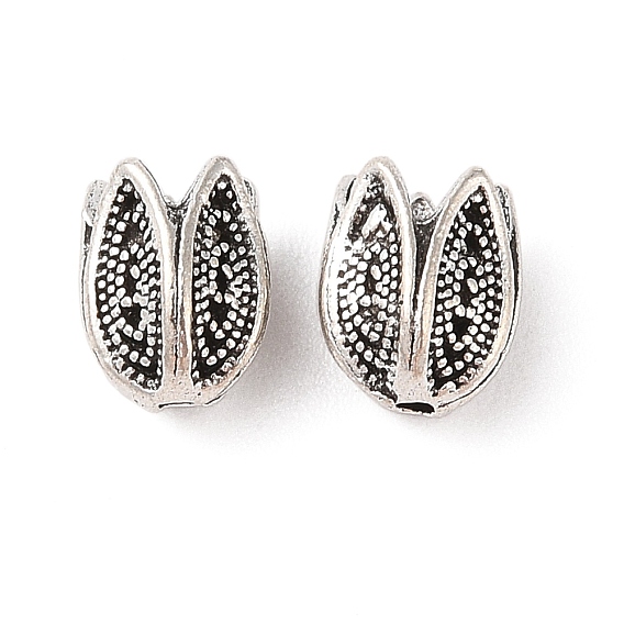 Сплавочные овальные бусины тибетского стиля , без кадмия и без свинца, цветок