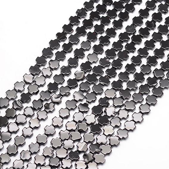 Бусины из натурального черного оникса, крестик