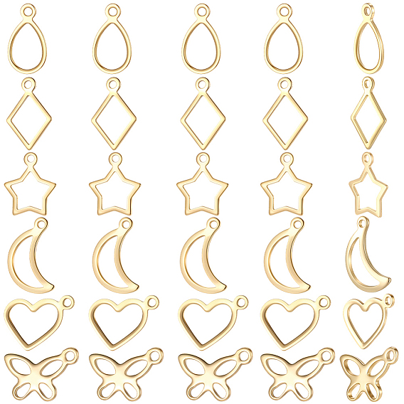 150шт 6 стили 304 подвески из нержавеющей стали, разнообразные