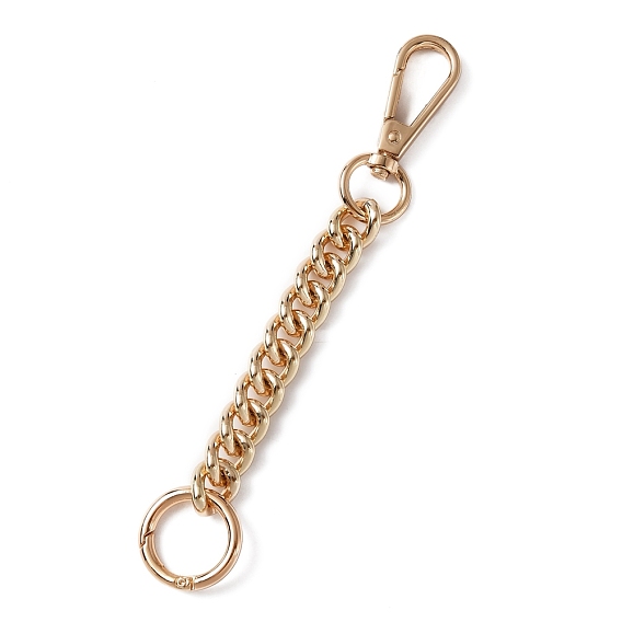 Aluminum Bag Curb Chains, Bag Strap Extender, with Alloy Swivel Clasp & Spring Gate Ring