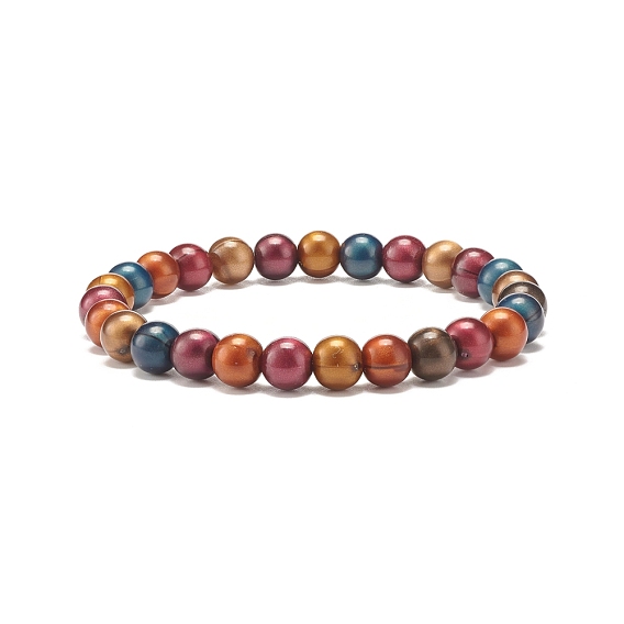 7.5 мм имитация тигрового глаза акриловый круглый эластичный браслет из бисера для женщин