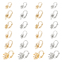 24Pcs 6 Style Flower 304 Stainless Steel Leverback Earring Findings