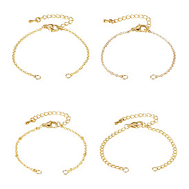 8piezas 4 estilos fabricación de pulseras de cadena de latón, apto para encantos de conector, con 304 anillos de salto de acero inoxidable