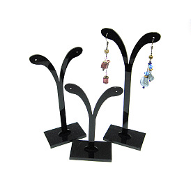 Pedestal negro del soporte de exhibición, estante de exhibición de la joyería, soporte del árbol del pendiente
