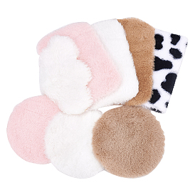 8шт 8 стили мини искусственный плюшевый ковер, для аксессуаров для кукольного домика, модели наземных украшений, плоский круглый и облако и прямоугольник