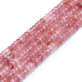 Naturel de fraise de quartz brins de perles, disque