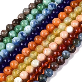 Imitation Lamowork Glass Beads Strands, Round