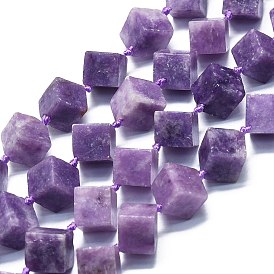 Natural Lepidolite/Purple Mica Stone Beads Strands, Rhombus