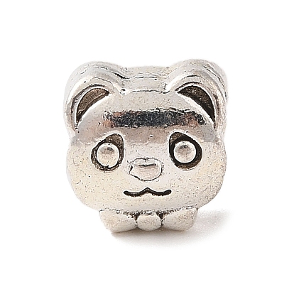 Tibetan Style Alloy European Beads, Large Hole Beads, Lead Free & Cadmium Free, Bear