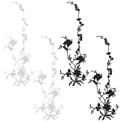 4шт. 2 цвета, нейлоновая ткань в форме цветка, вышитые аппликации, гладить / пришивать заплатки, костюм украшение аксессуары