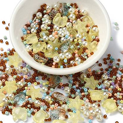 Смешанные стили стеклянные бусины с имитацией жемчуга, разнообразные