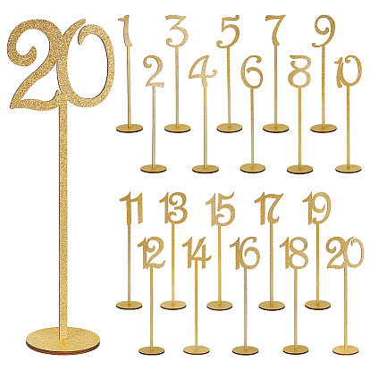 Número 1~20 tarjeta de lugar para mesa de madera, para la boda, restaurante, decoraciones de fiesta de cumpleaños