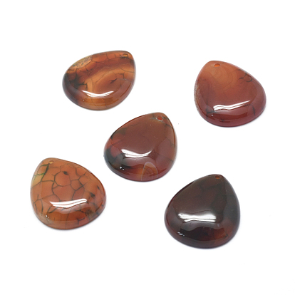 Natural Crackle Agate Pendants, Dyed & Heated, Teardrop