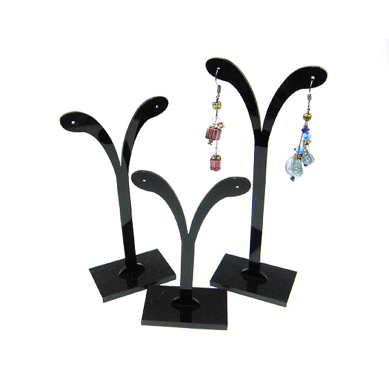 Black Pedestal Display Stand, Jewelry Display Rack, Earring Tree Stand
