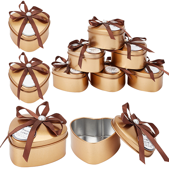 Сердце железный ящик, Свадебная коробка конфет с бантом