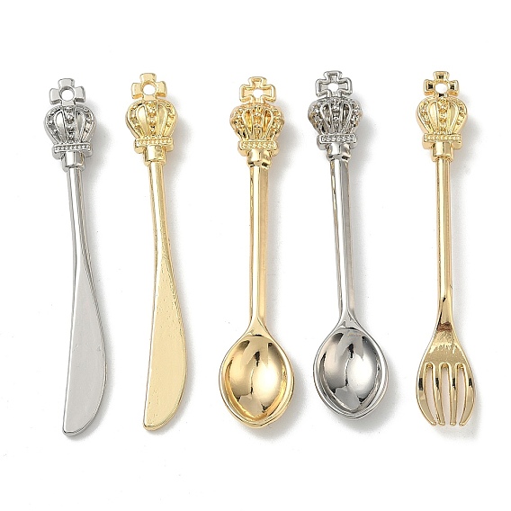 Большие сплавочные подвески, подвески в виде вилки/ложки/ножа, стойки покрытие, без кадмия и без свинца