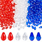 396Pcs 3 Colors Transparent Acrylic Beads, Teardrop, Faceted