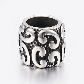 304 из нержавеющей стали бусы, бусины с большим отверстием, колонка